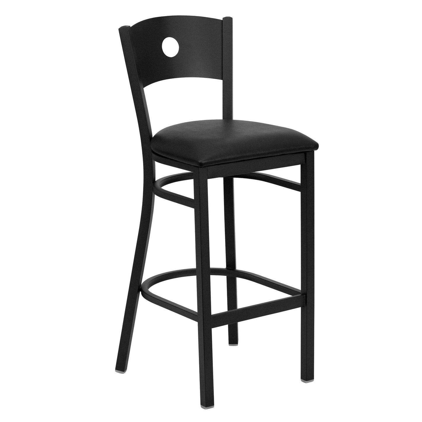 Black Circle Stool-Black Seat XU-DG-60120-CIR-BAR-BLKV-GG