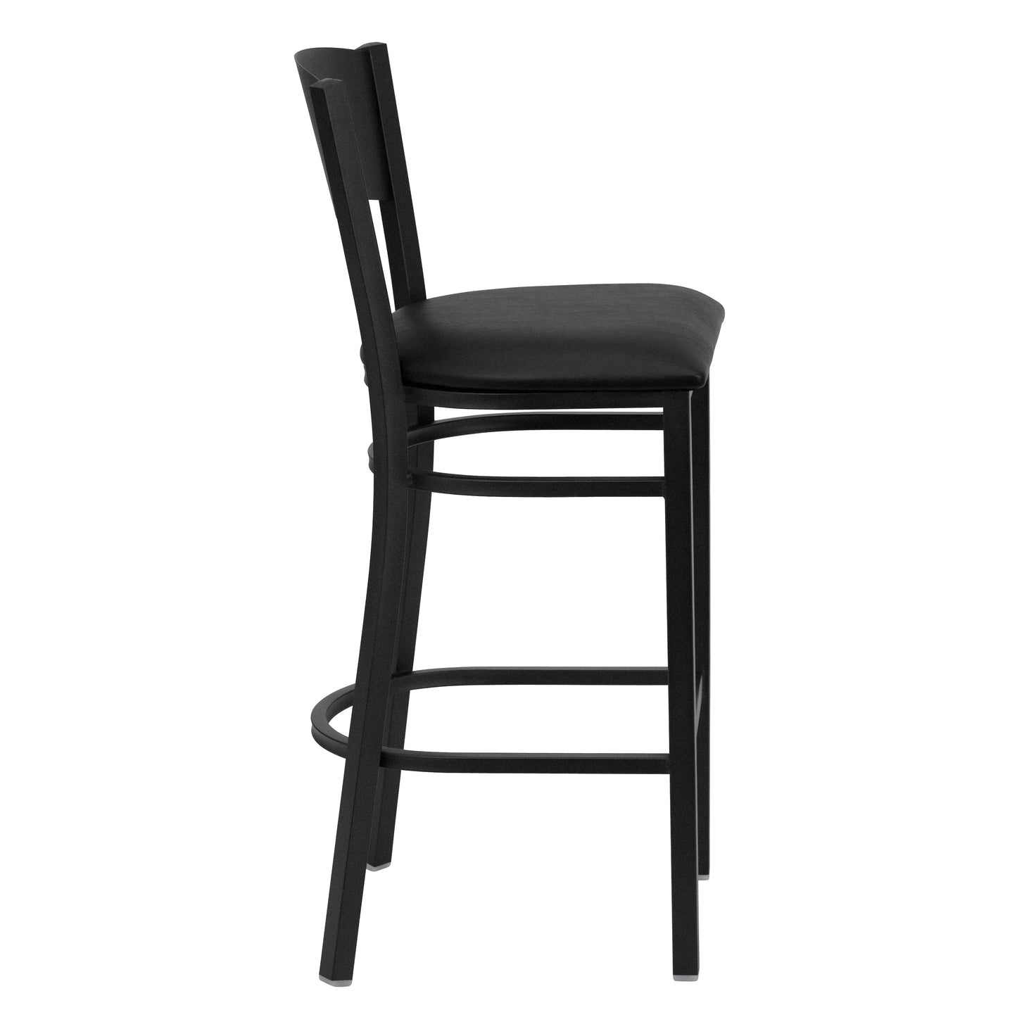 Black Circle Stool-Black Seat XU-DG-60120-CIR-BAR-BLKV-GG