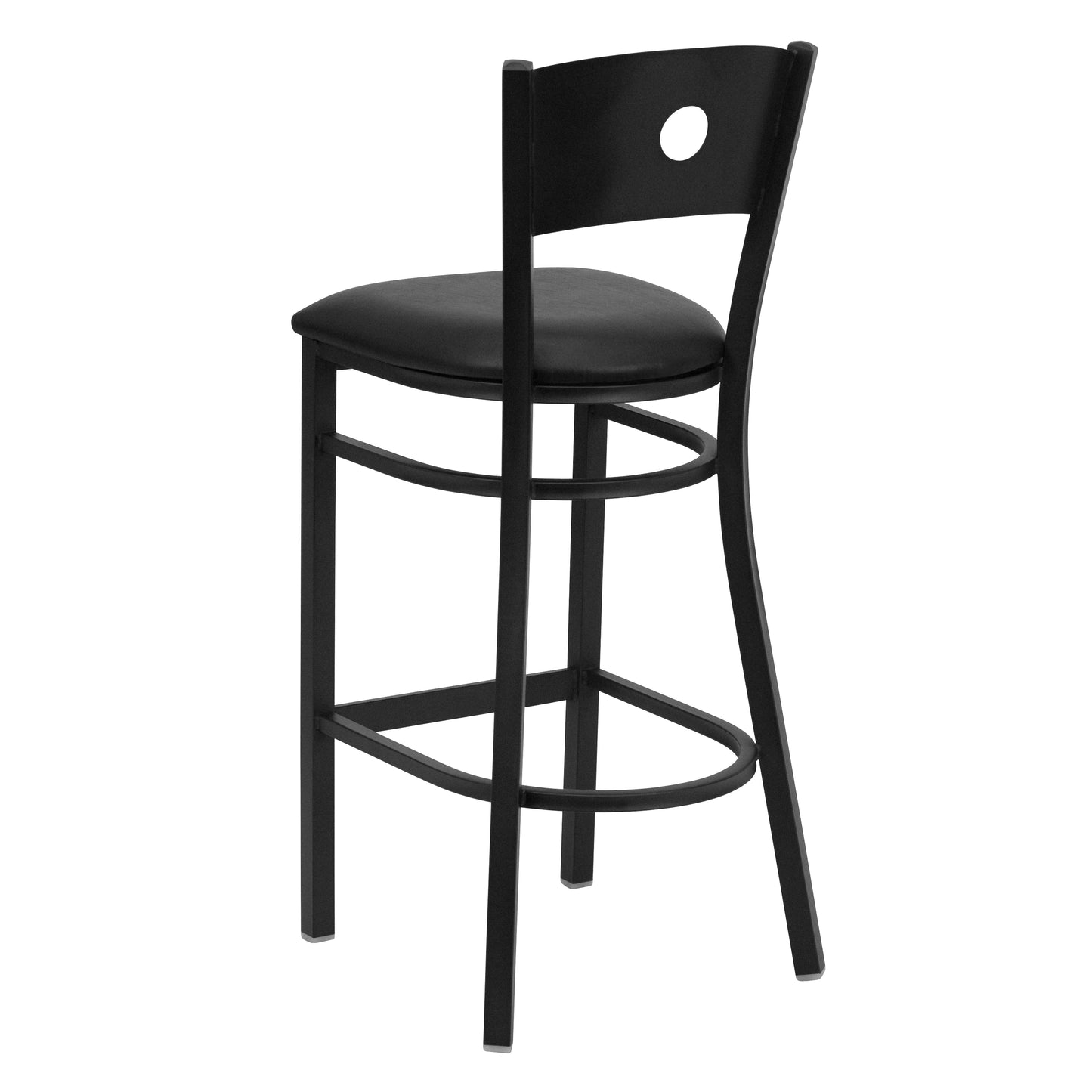 Black Circle Stool-Black Seat XU-DG-60120-CIR-BAR-BLKV-GG