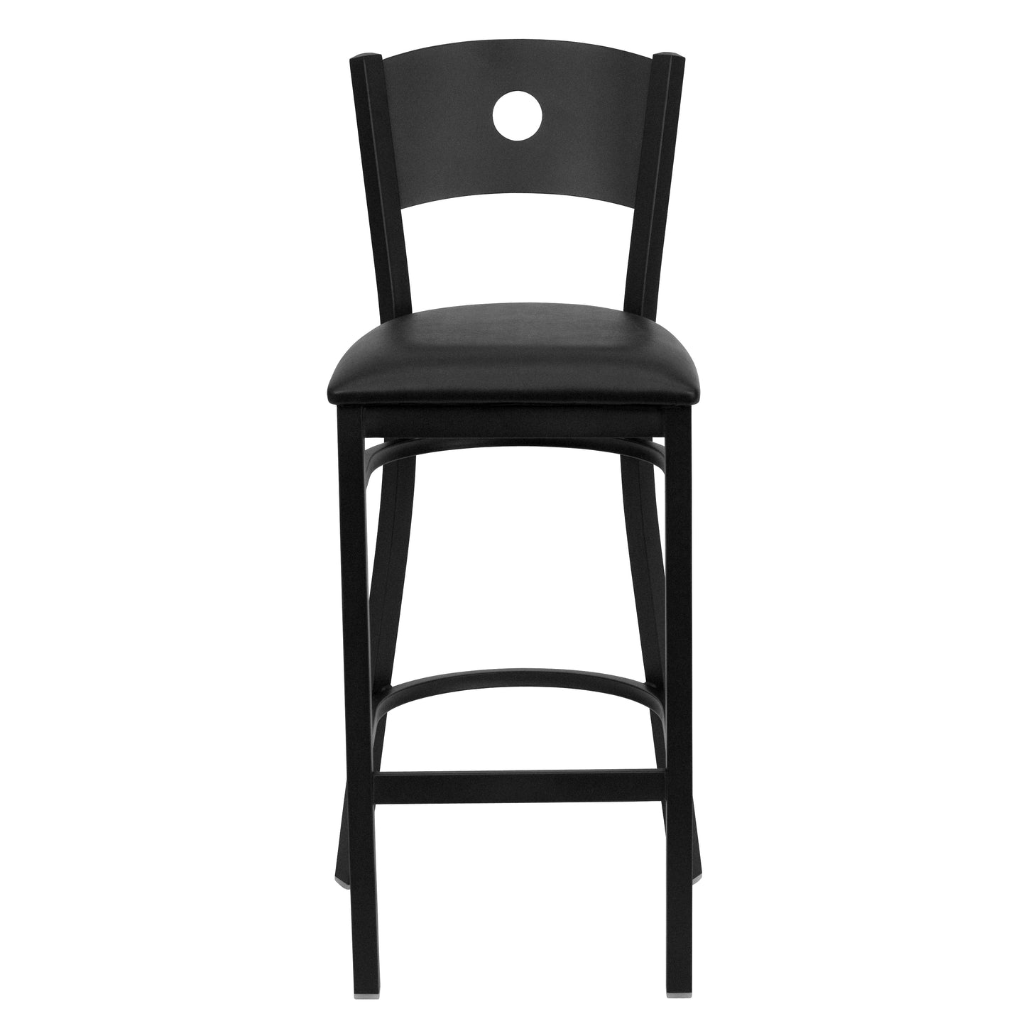 Black Circle Stool-Black Seat XU-DG-60120-CIR-BAR-BLKV-GG