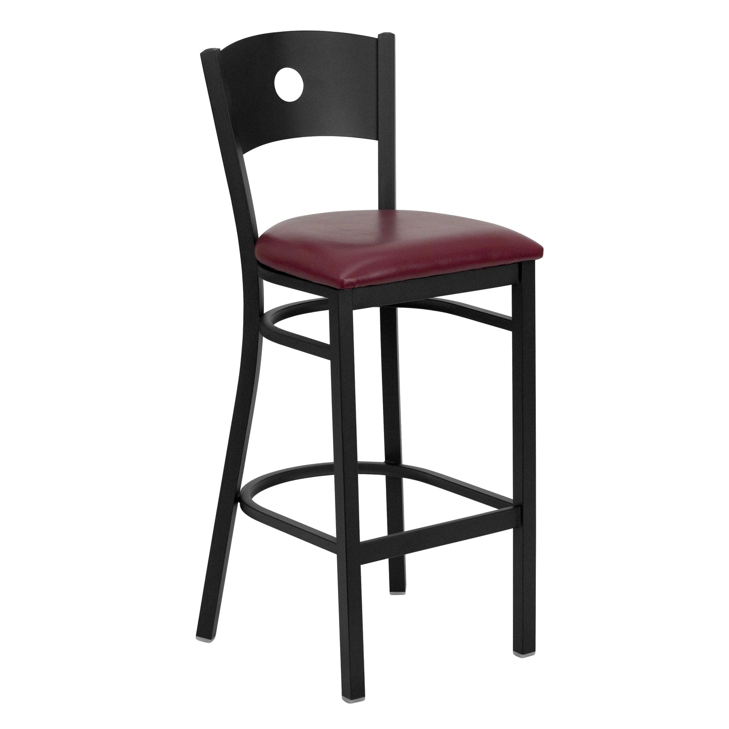 Black Circle Stool-Burg Seat XU-DG-60120-CIR-BAR-BURV-GG