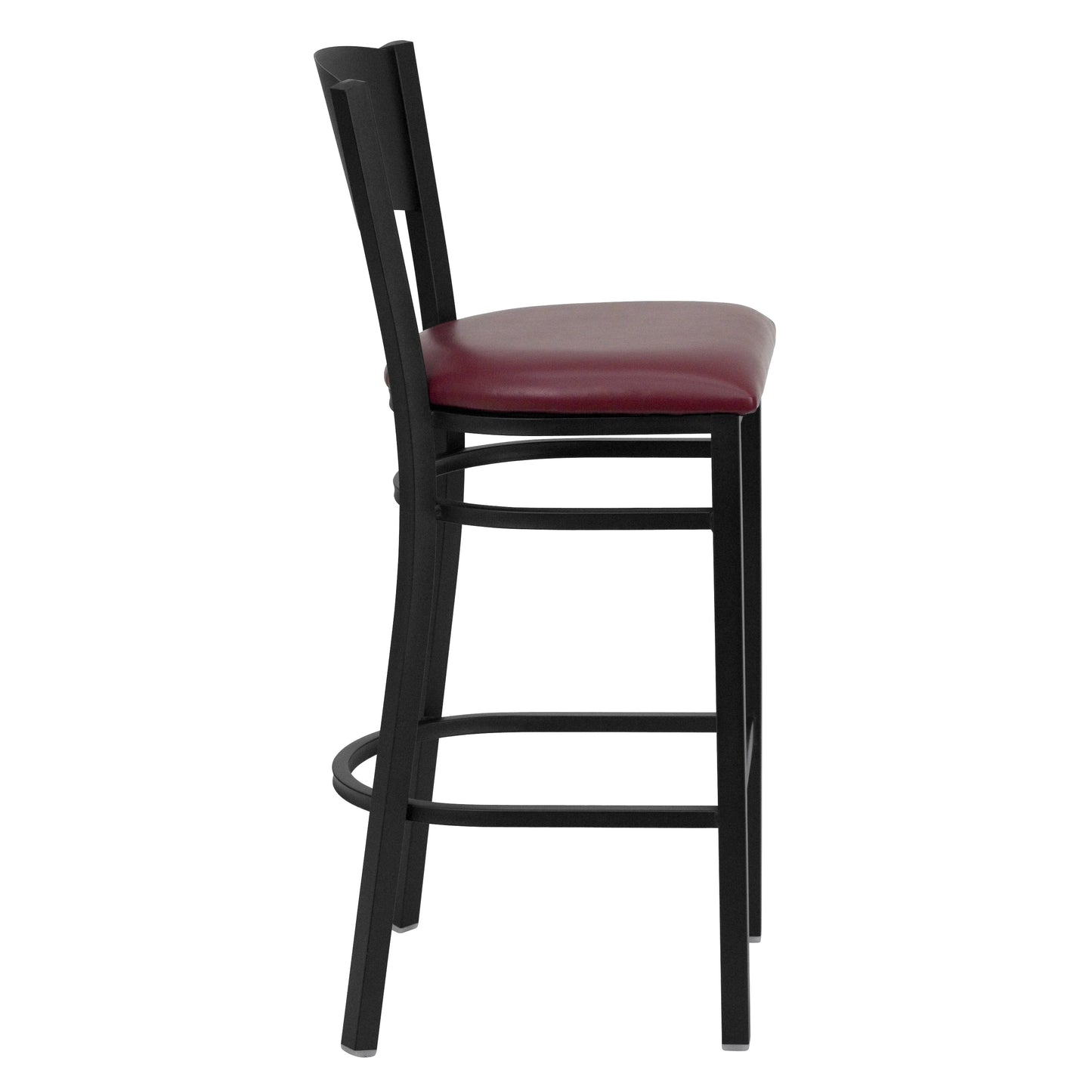 Black Circle Stool-Burg Seat XU-DG-60120-CIR-BAR-BURV-GG