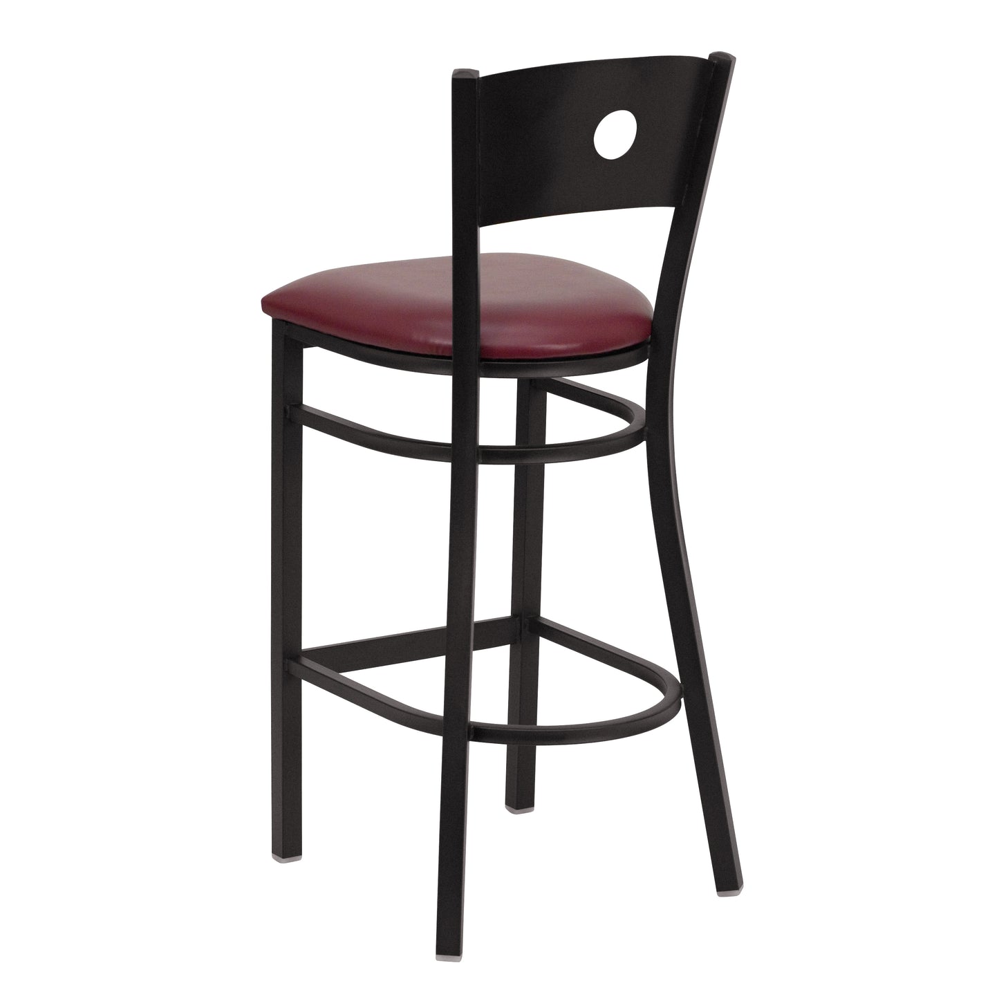 Black Circle Stool-Burg Seat XU-DG-60120-CIR-BAR-BURV-GG