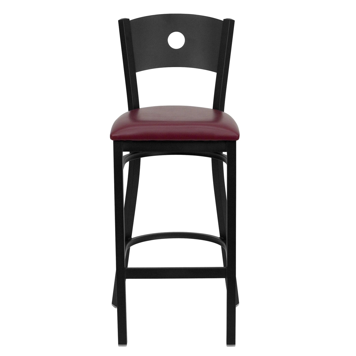 Black Circle Stool-Burg Seat XU-DG-60120-CIR-BAR-BURV-GG