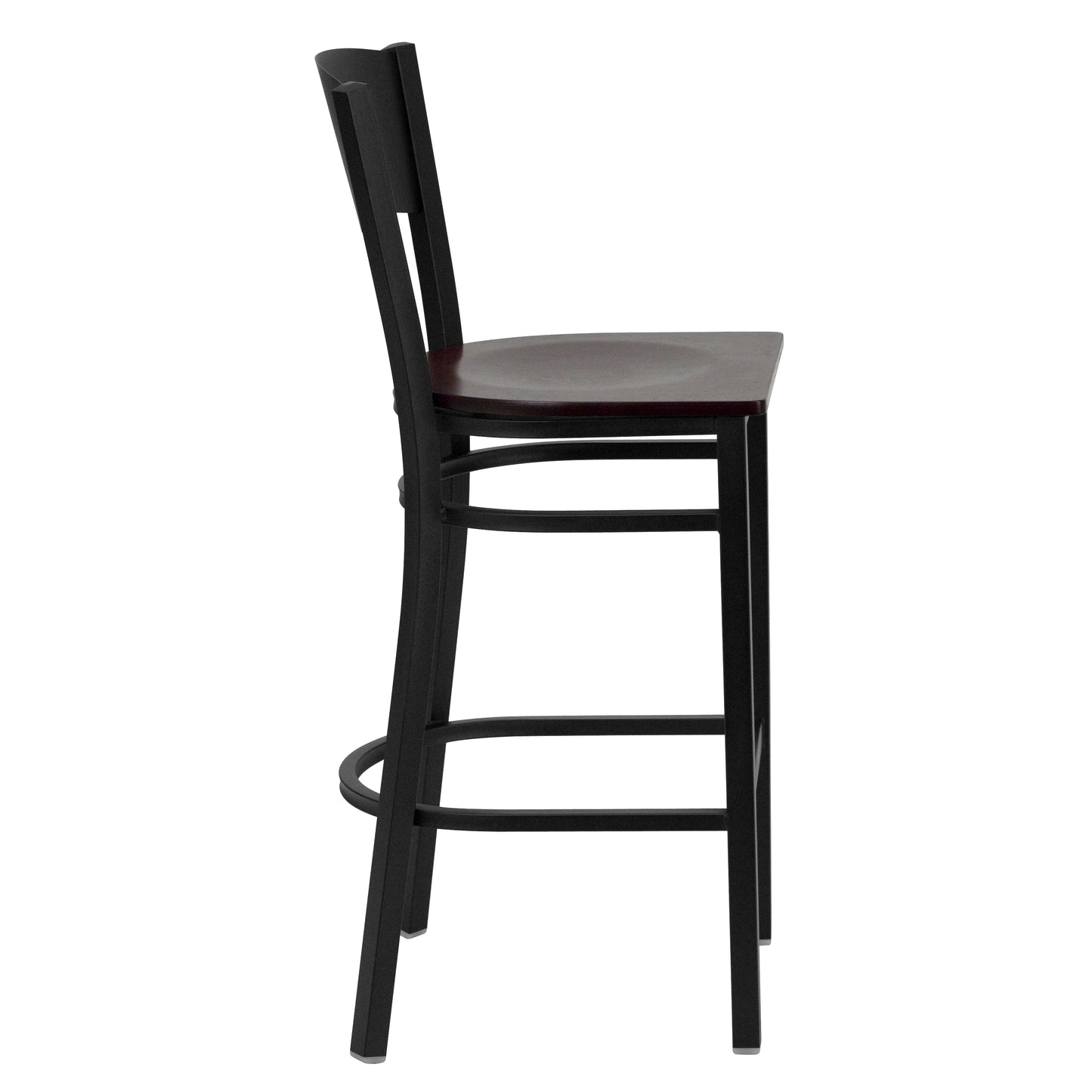 Black Circle Stool-Mah Seat XU-DG-60120-CIR-BAR-MAHW-GG