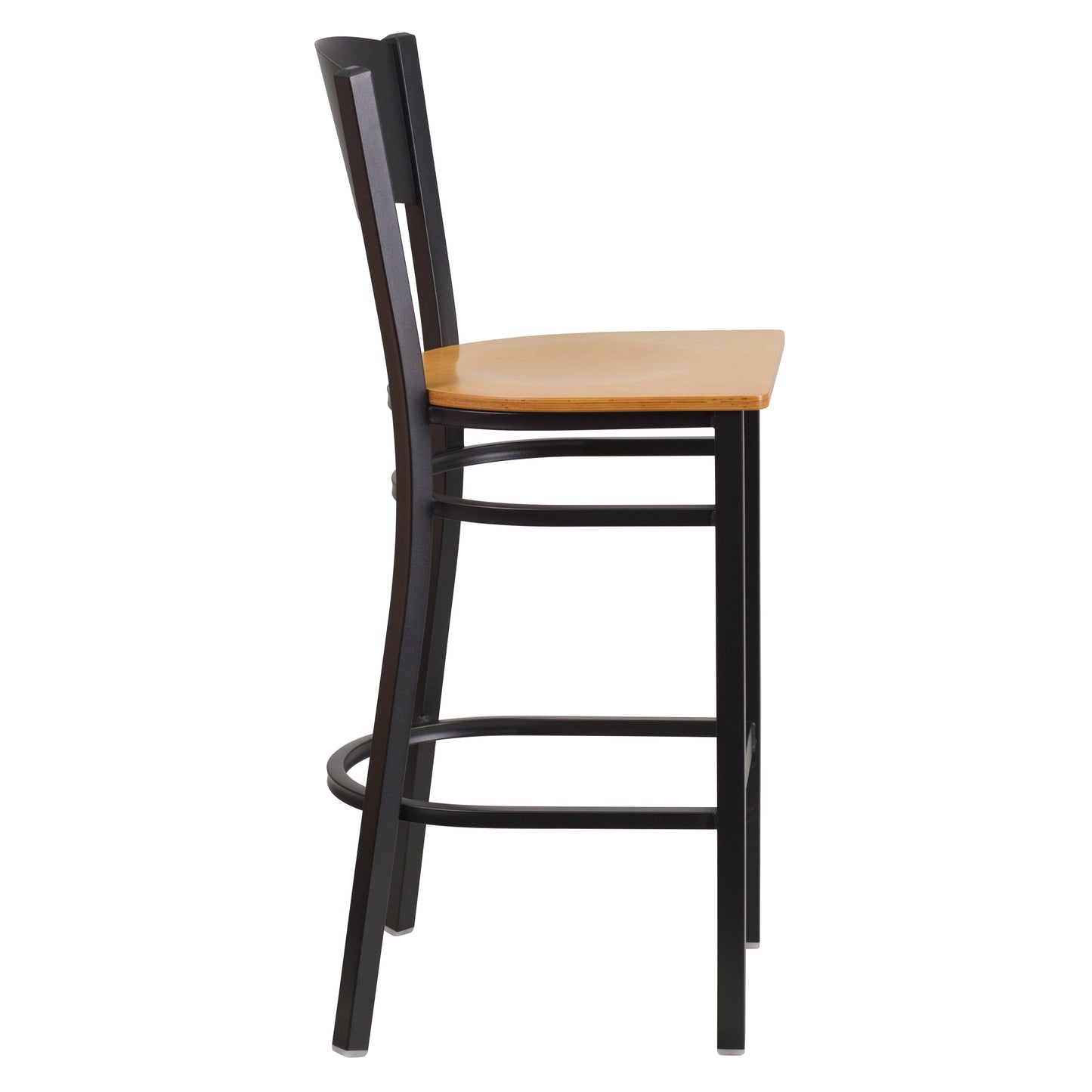 Black Circle Stool-Nat Seat XU-DG-60120-CIR-BAR-NATW-GG