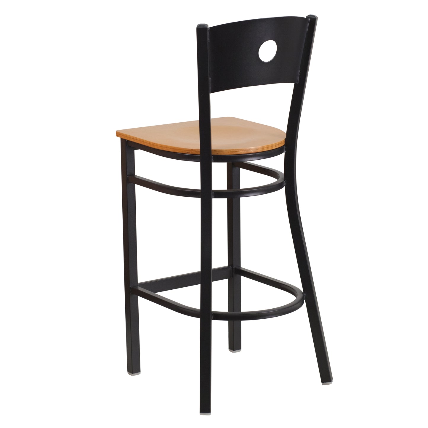 Black Circle Stool-Nat Seat XU-DG-60120-CIR-BAR-NATW-GG