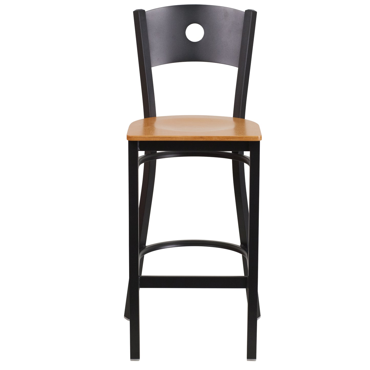 Black Circle Stool-Nat Seat XU-DG-60120-CIR-BAR-NATW-GG