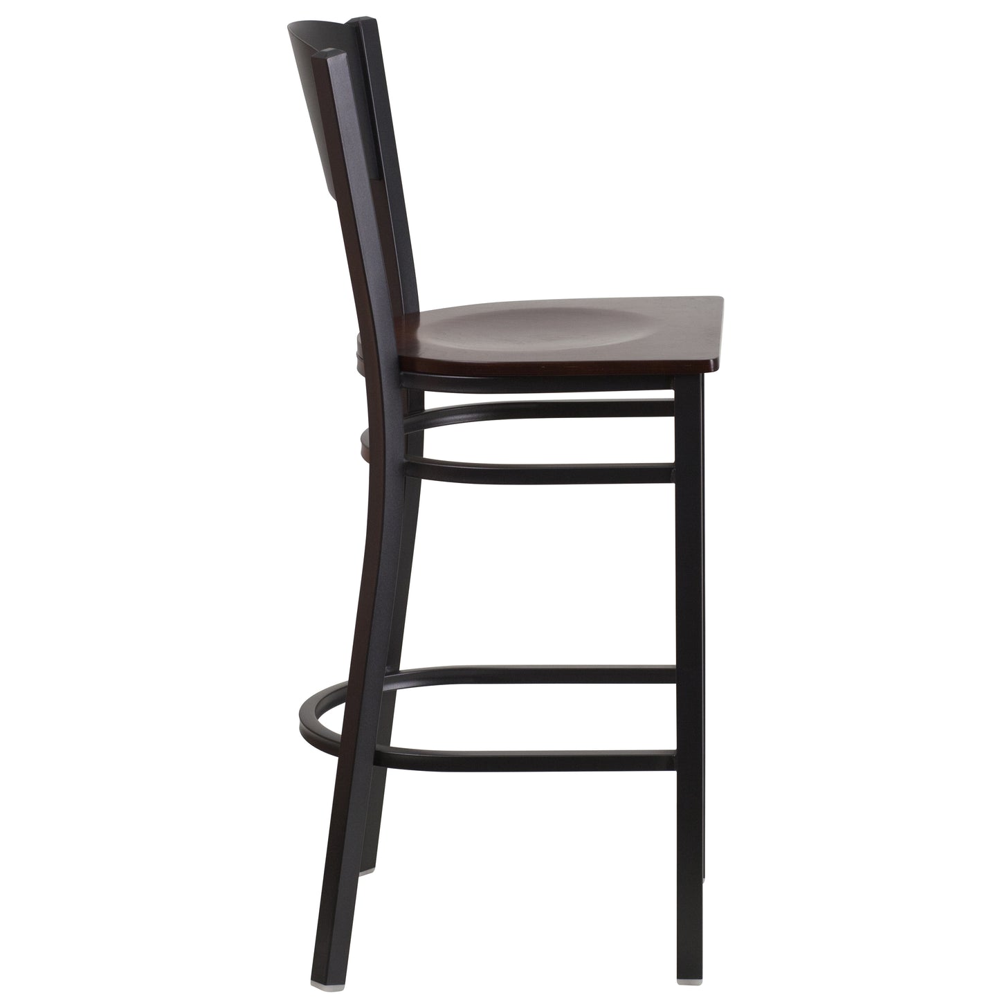 Black Circle Stool-Wal Seat XU-DG-60120-CIR-BAR-WALW-GG