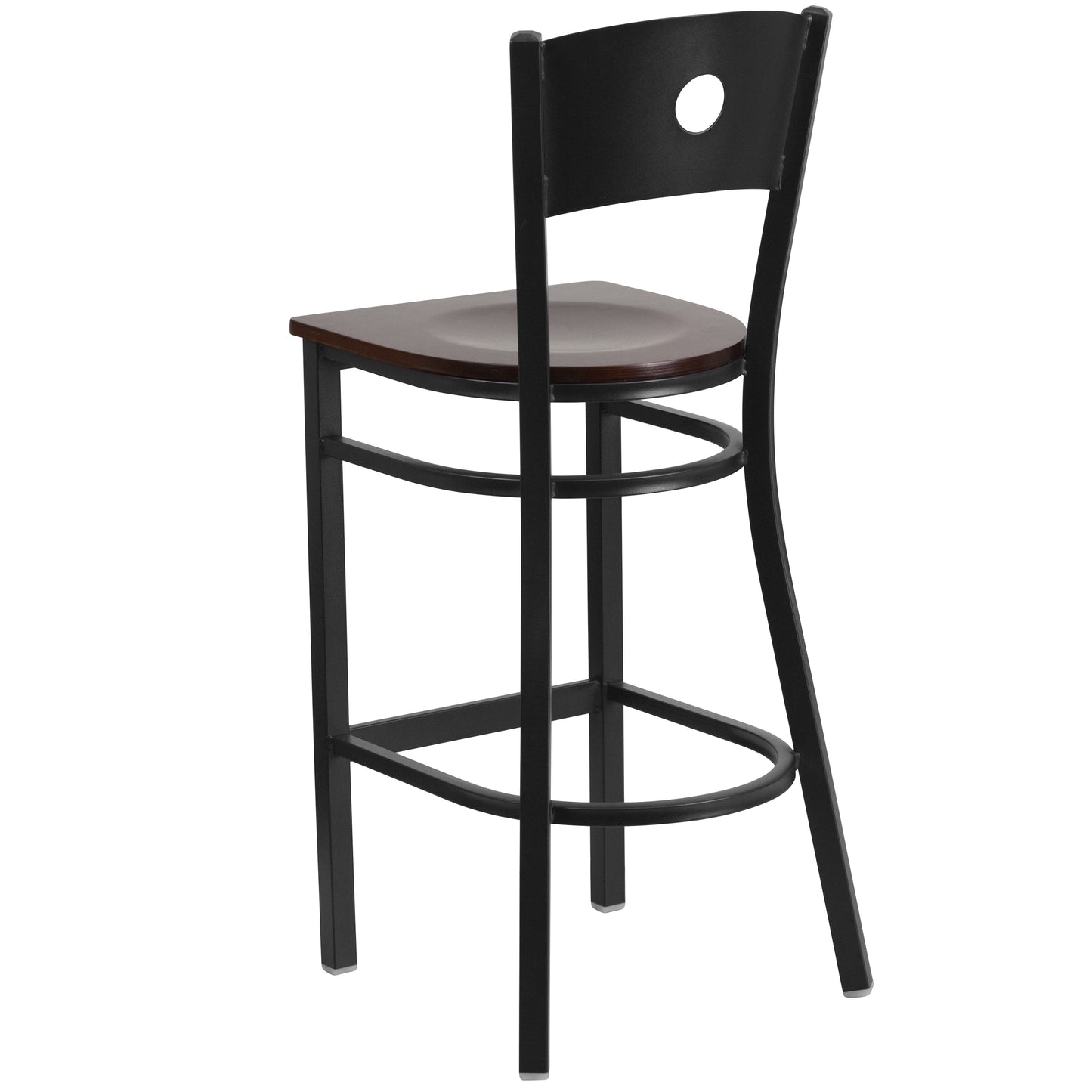 Black Circle Stool-Wal Seat XU-DG-60120-CIR-BAR-WALW-GG