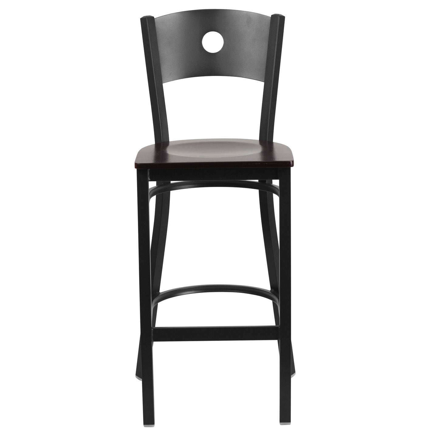 Black Circle Stool-Wal Seat XU-DG-60120-CIR-BAR-WALW-GG