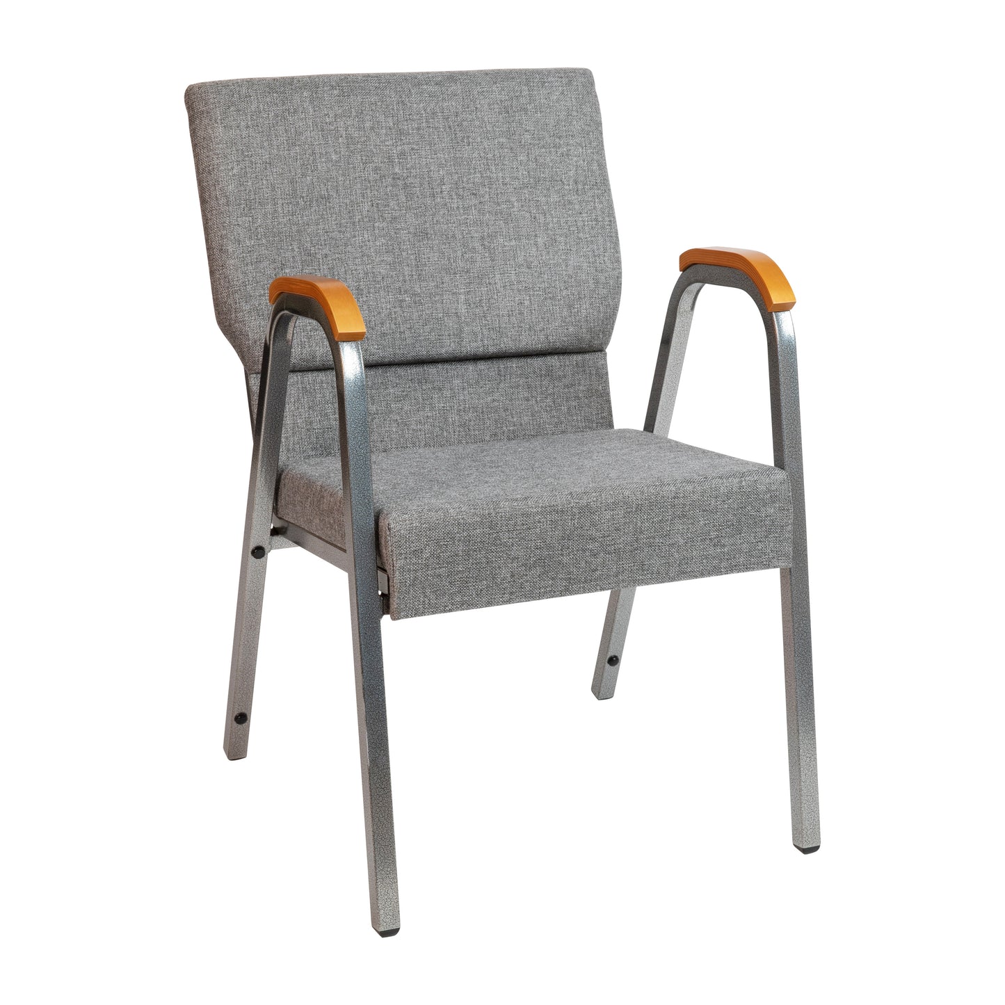 Gray Fabric Church Arm Chair XU-DG-60156-GY-GG