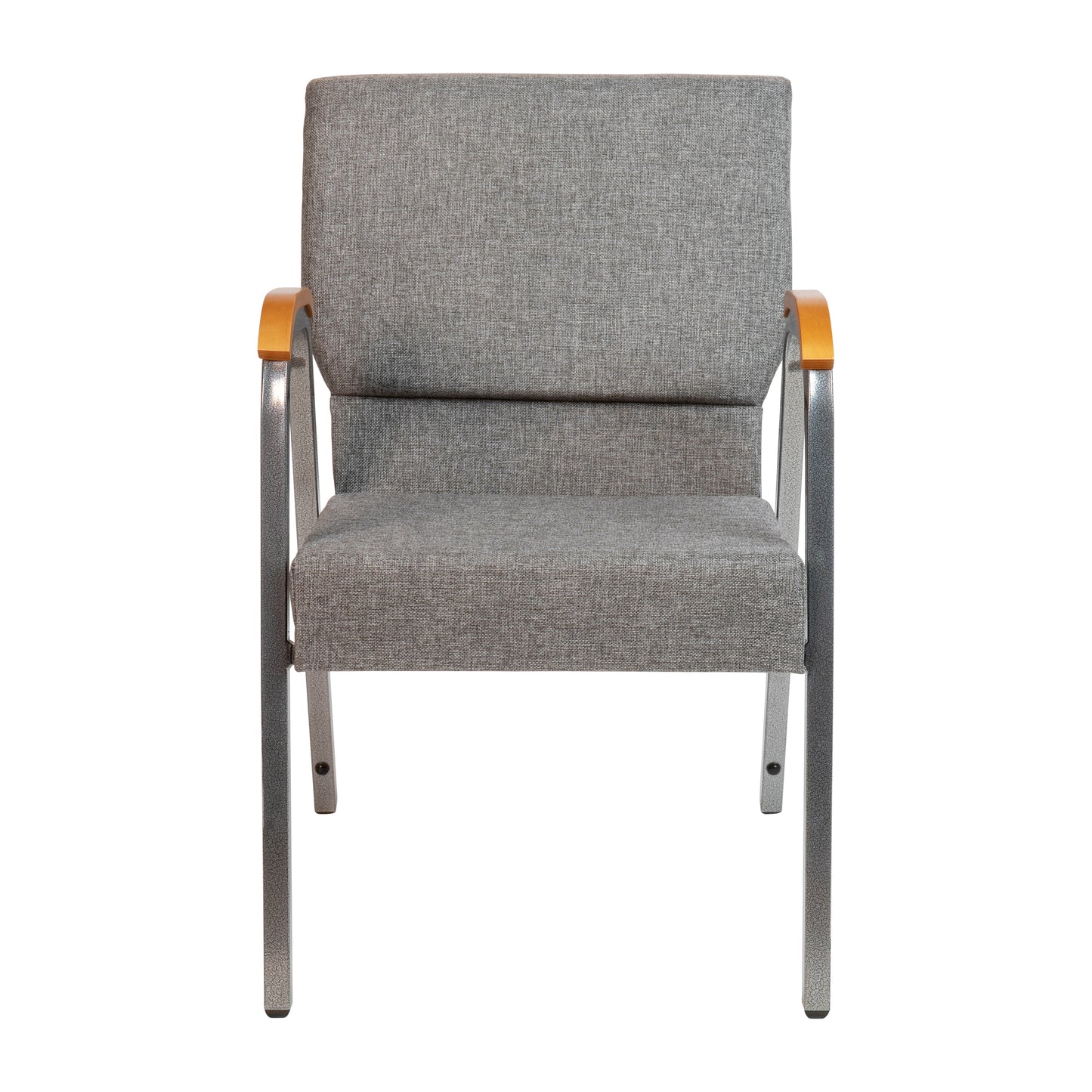 Gray Fabric Church Arm Chair XU-DG-60156-GY-GG