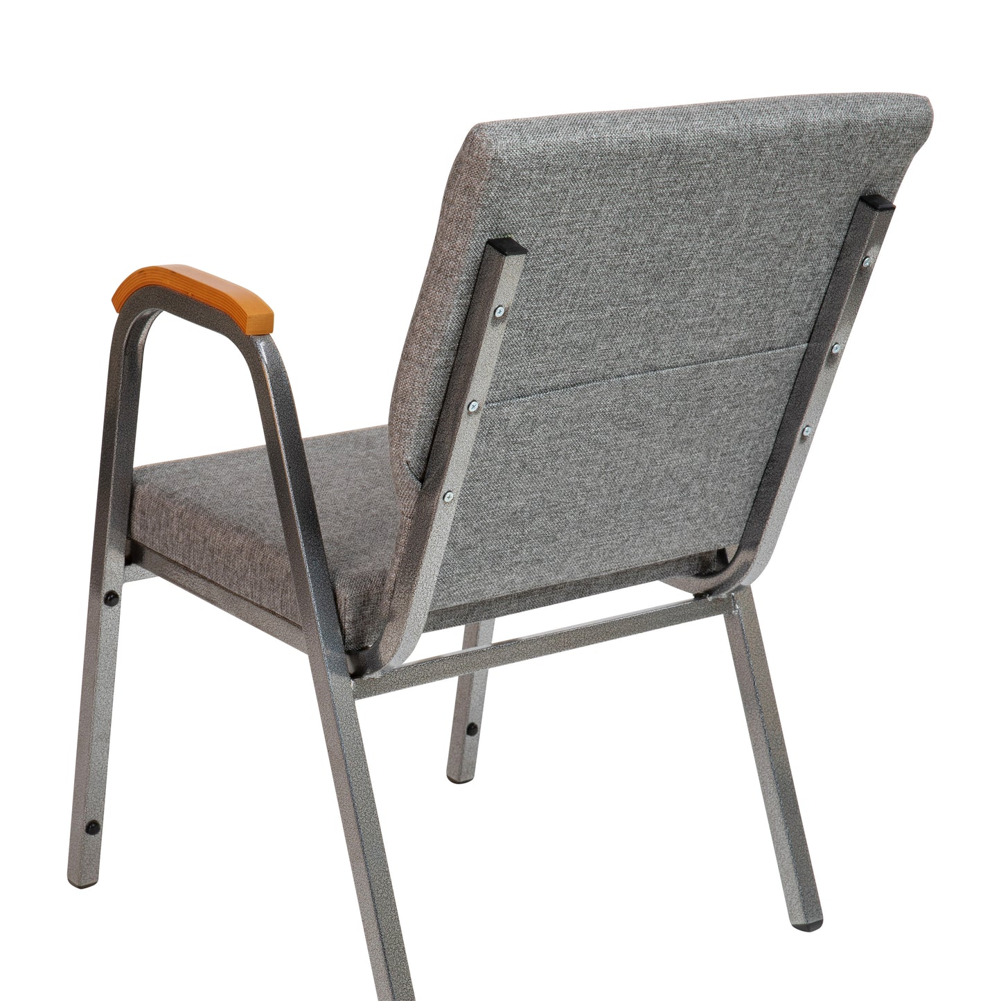 Gray Fabric Church Arm Chair XU-DG-60156-GY-GG