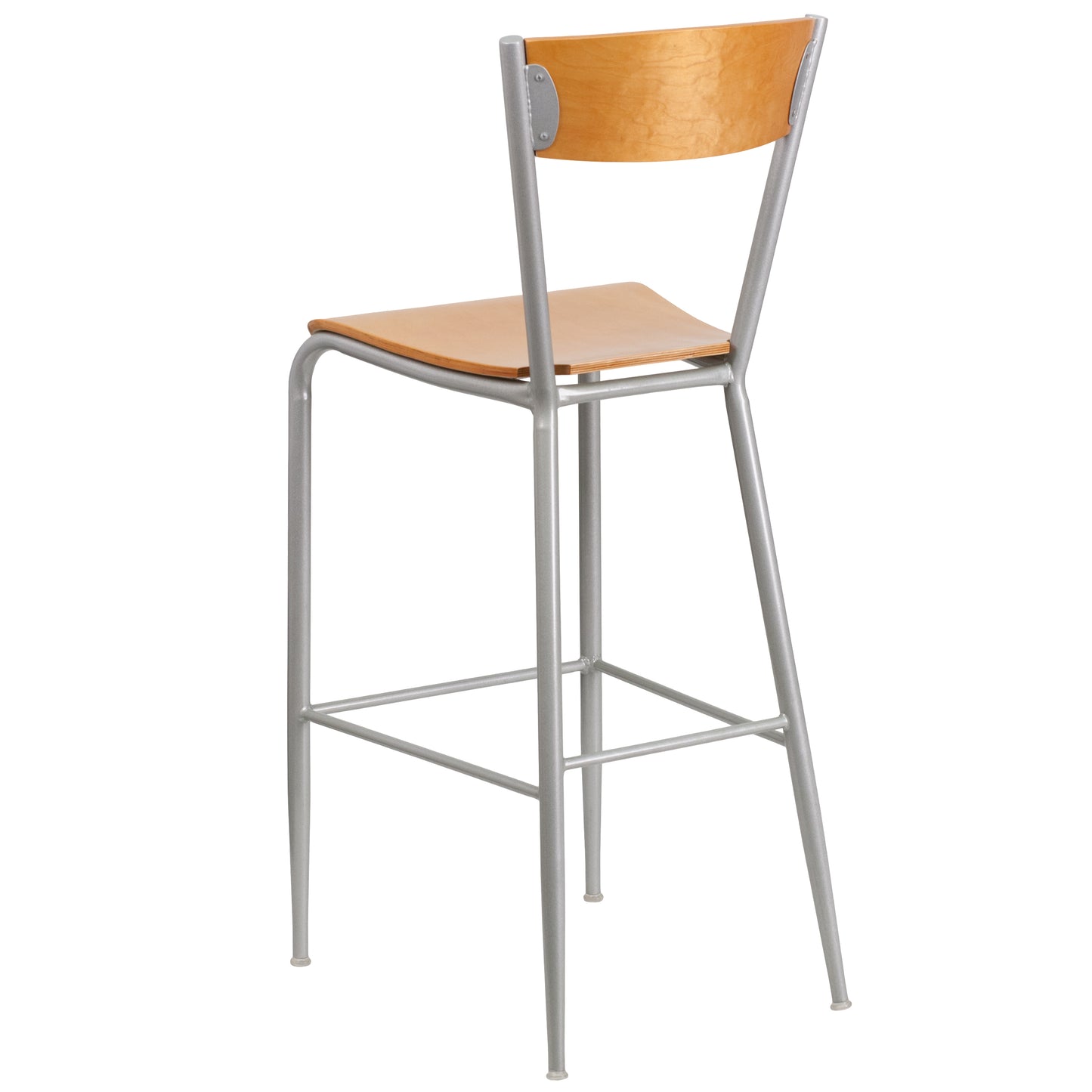 Silver Open Stool-Nat Seat XU-DG-60218-NAT-GG