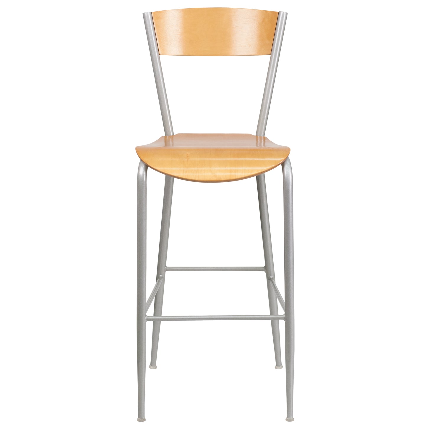 Silver Open Stool-Nat Seat XU-DG-60218-NAT-GG