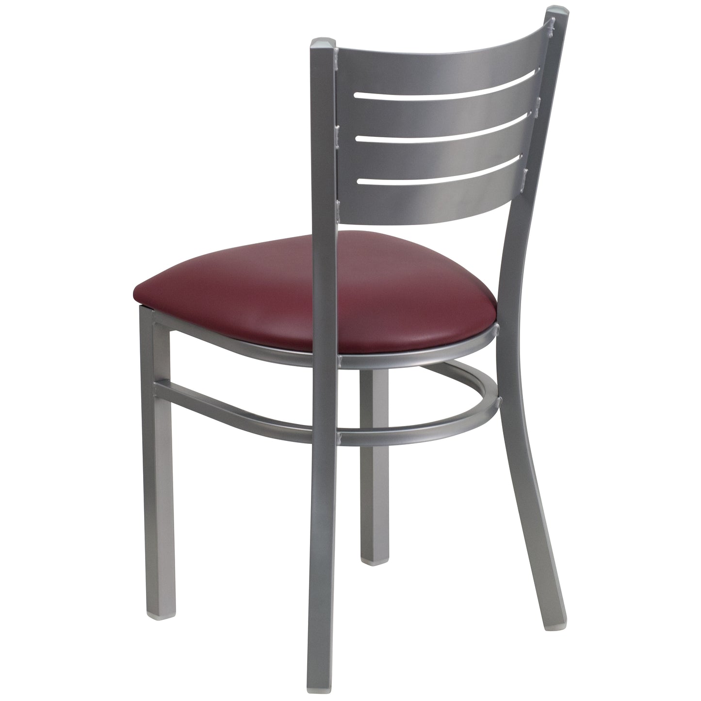 Silver Slat Chair-Burg Seat XU-DG-60401-BURV-GG