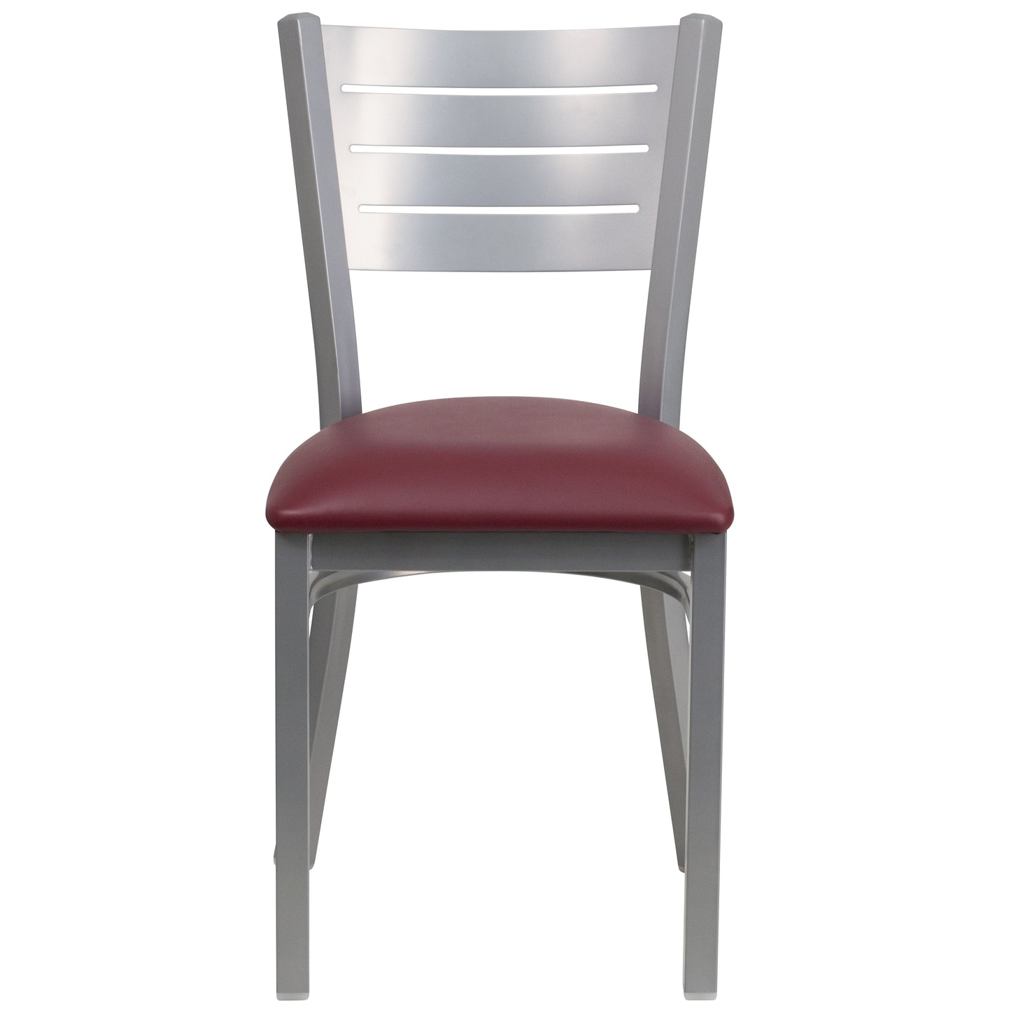 Silver Slat Chair-Burg Seat XU-DG-60401-BURV-GG