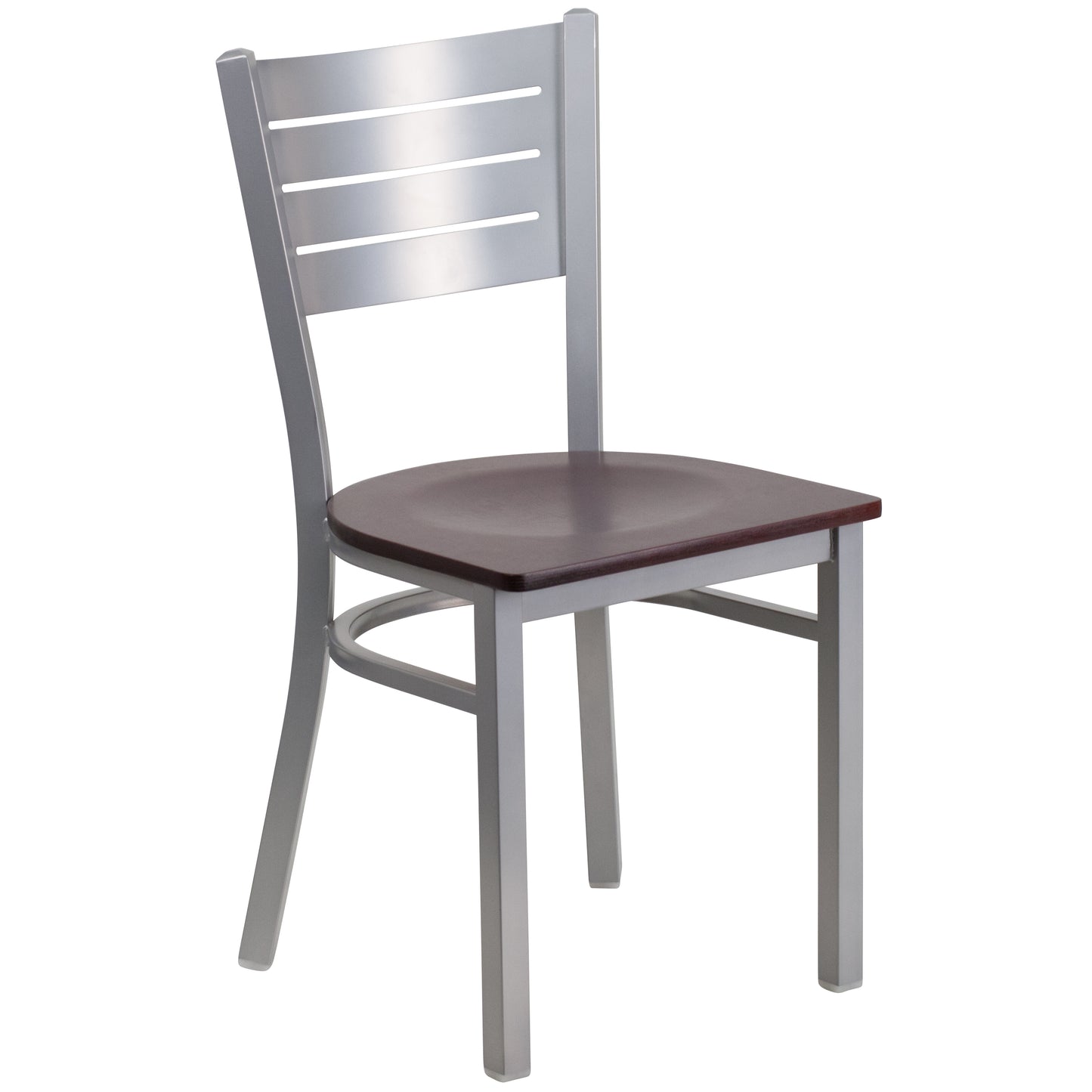 Silver Slat Chair-Mah Seat XU-DG-60401-MAHW-GG