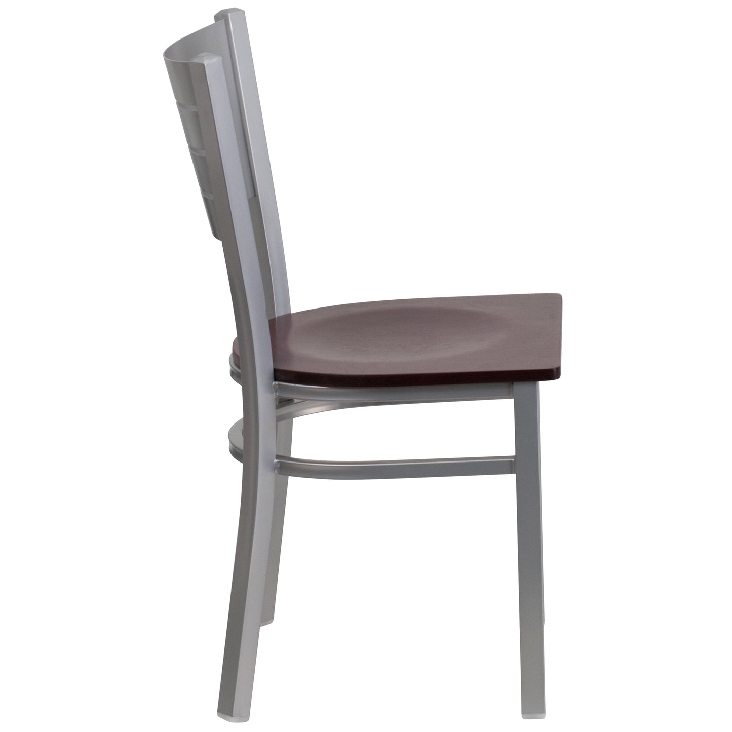 Silver Slat Chair-Mah Seat XU-DG-60401-MAHW-GG