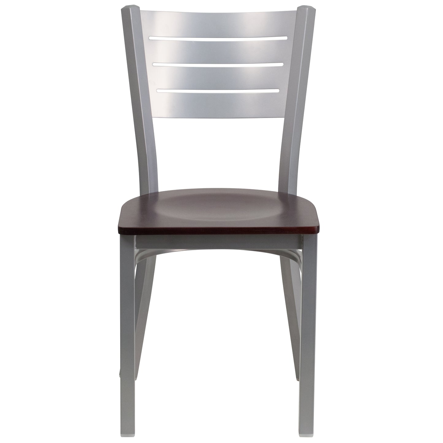 Silver Slat Chair-Mah Seat XU-DG-60401-MAHW-GG