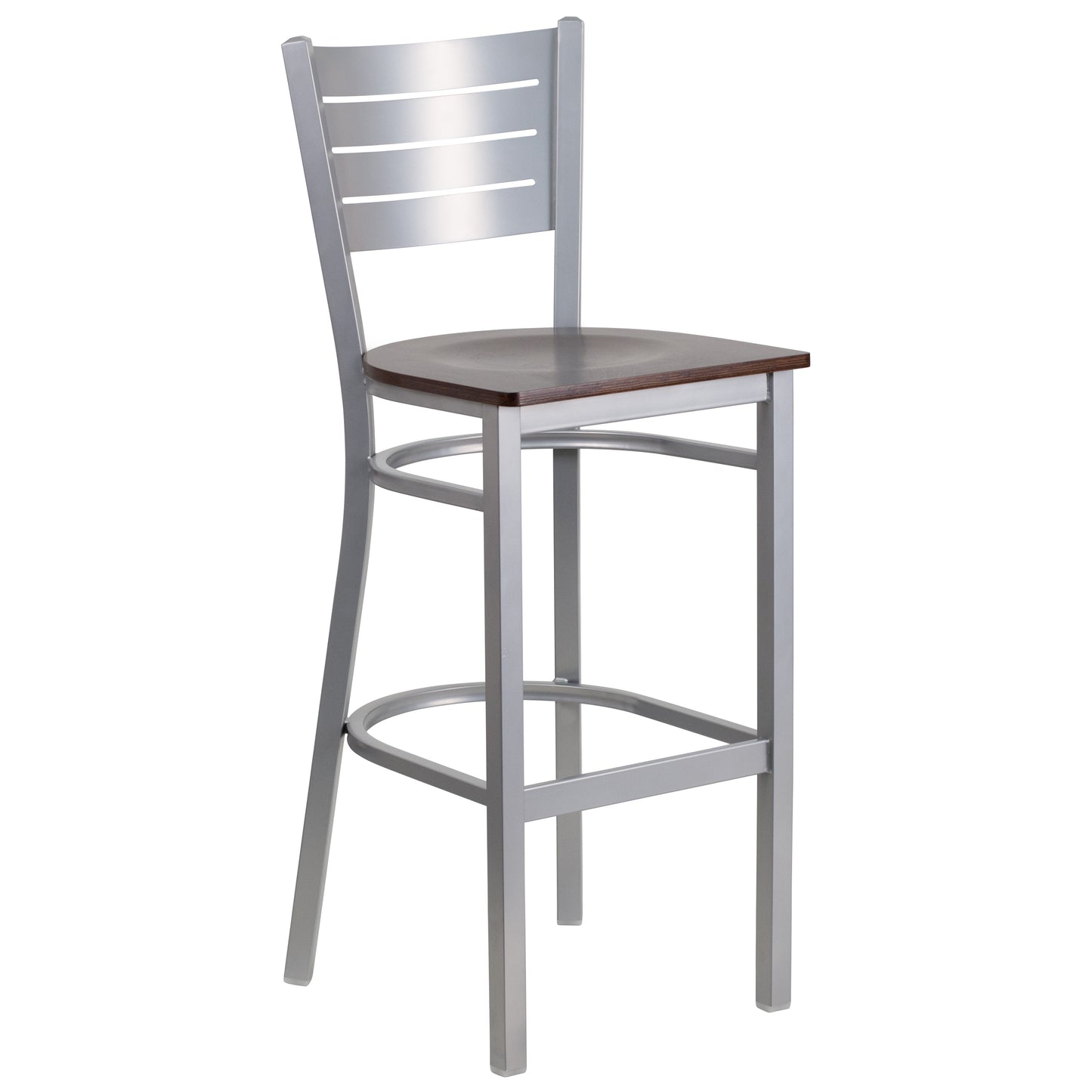 Silver Slat Stool-Wal Seat XU-DG-60402-BAR-WALW-GG