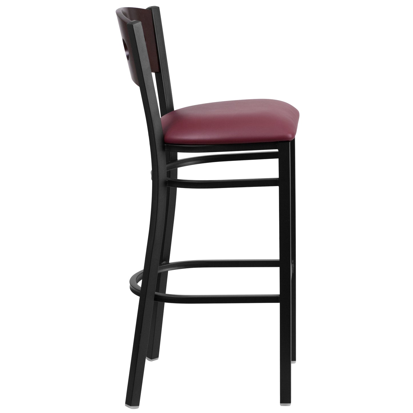 Bk/Wal 3 Circ Stool-Burg Seat XU-DG-60516-WAL-BAR-BURV-GG