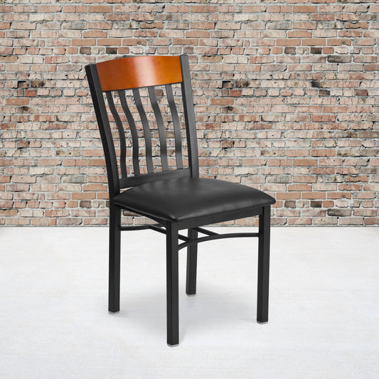 Bk/Chy Vert Chair-Black Seat XU-DG-60618-CHY-BLKV-GG