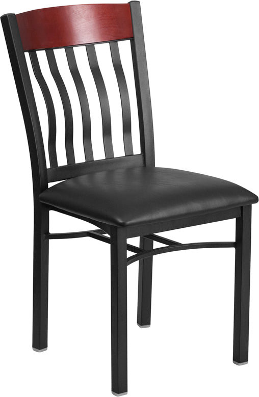 Bk/Mah Vert Chair-Black Seat XU-DG-60618-MAH-BLKV-GG