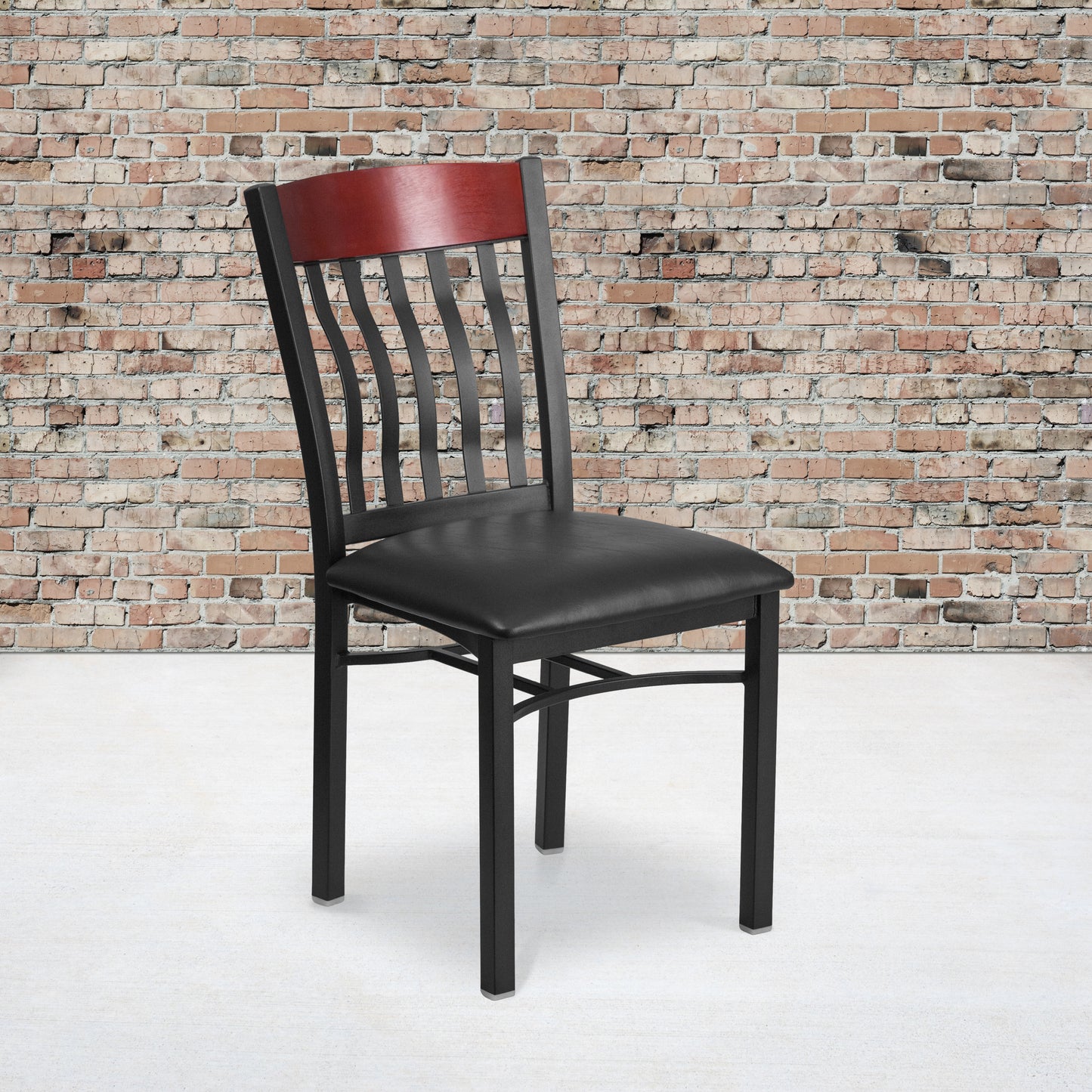 Bk/Mah Vert Chair-Black Seat XU-DG-60618-MAH-BLKV-GG