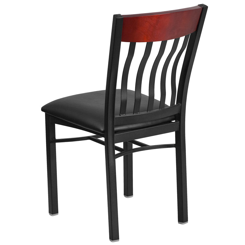 Bk/Mah Vert Chair-Black Seat XU-DG-60618-MAH-BLKV-GG