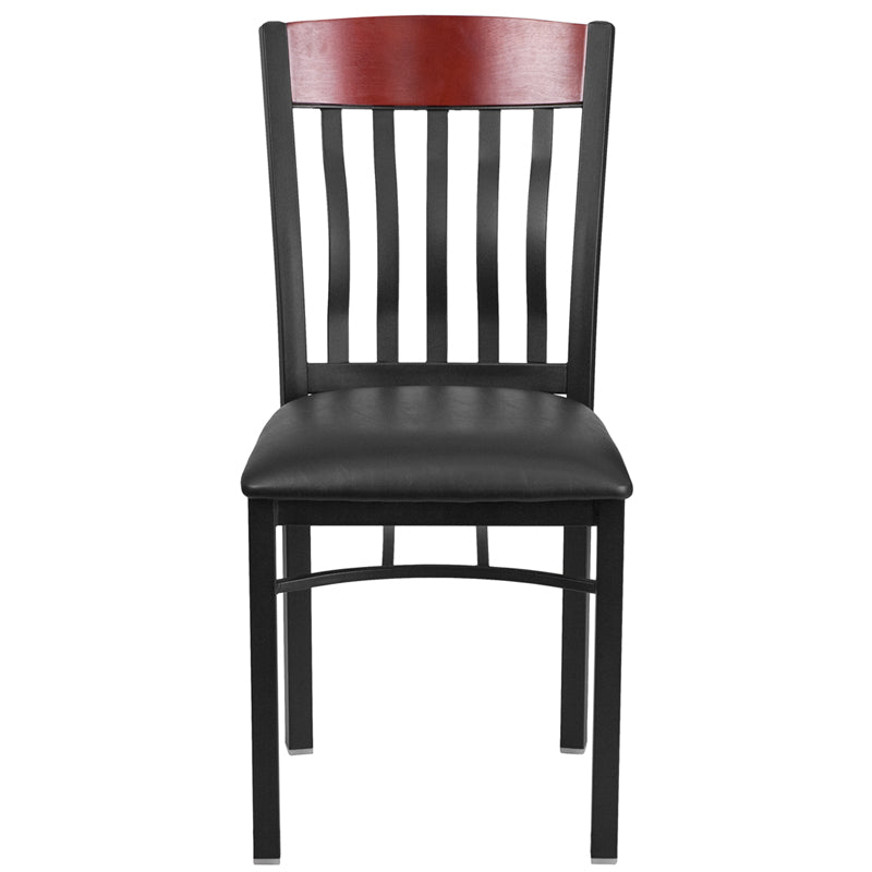 Bk/Mah Vert Chair-Black Seat XU-DG-60618-MAH-BLKV-GG