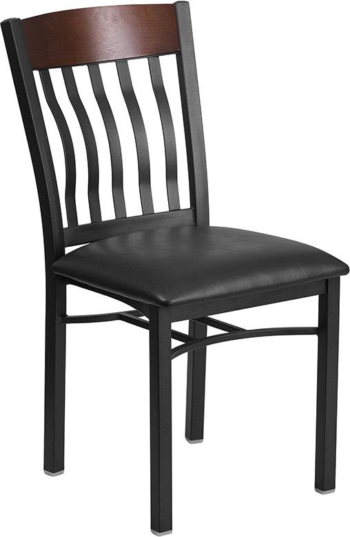 Bk/Nat Vert Chair-Black Seat XU-DG-60618-WAL-BLKV-GG