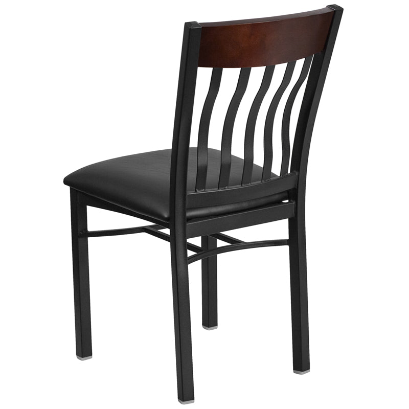 Bk/Nat Vert Chair-Black Seat XU-DG-60618-WAL-BLKV-GG