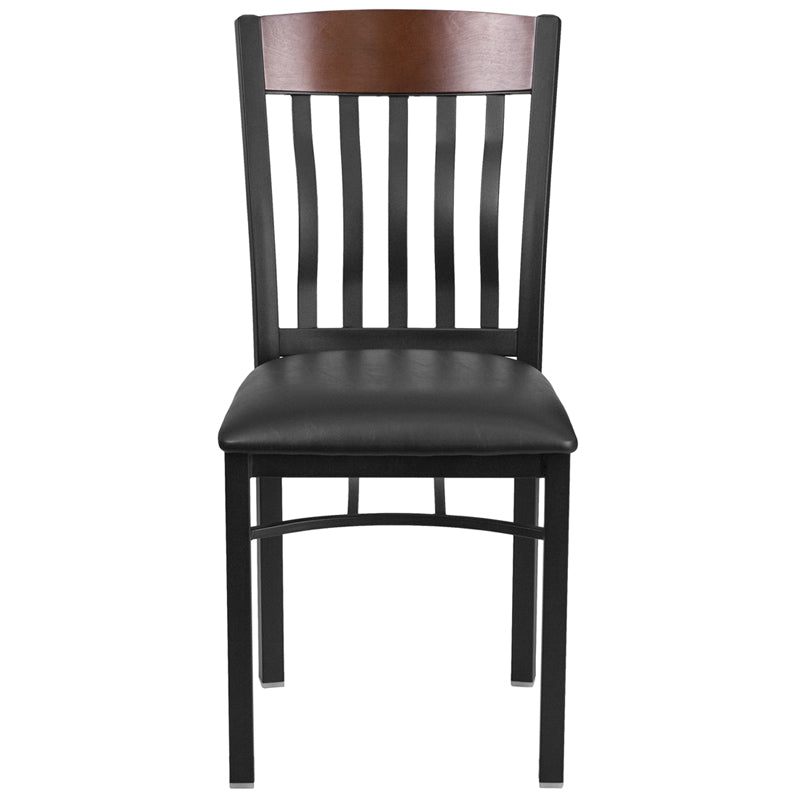 Bk/Nat Vert Chair-Black Seat XU-DG-60618-WAL-BLKV-GG