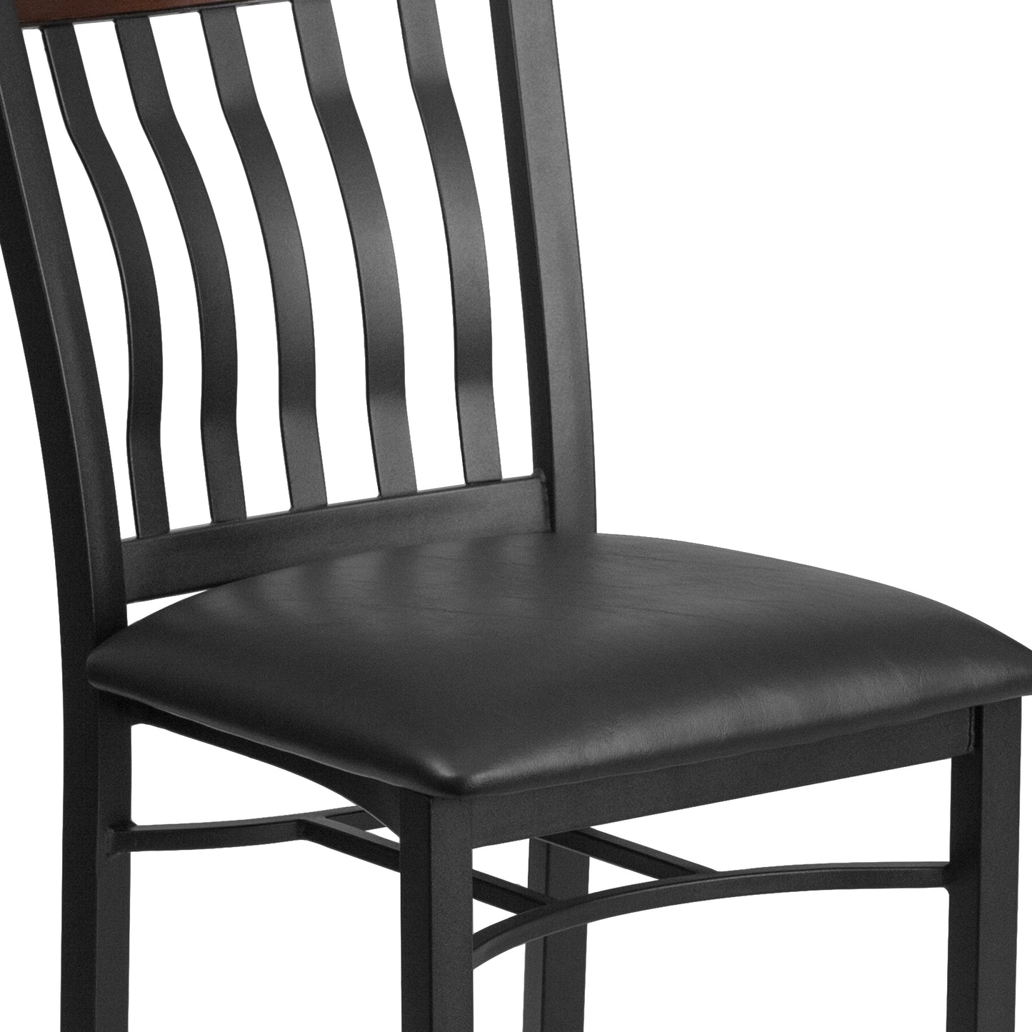 Bk/Nat Vert Chair-Black Seat XU-DG-60618-WAL-BLKV-GG