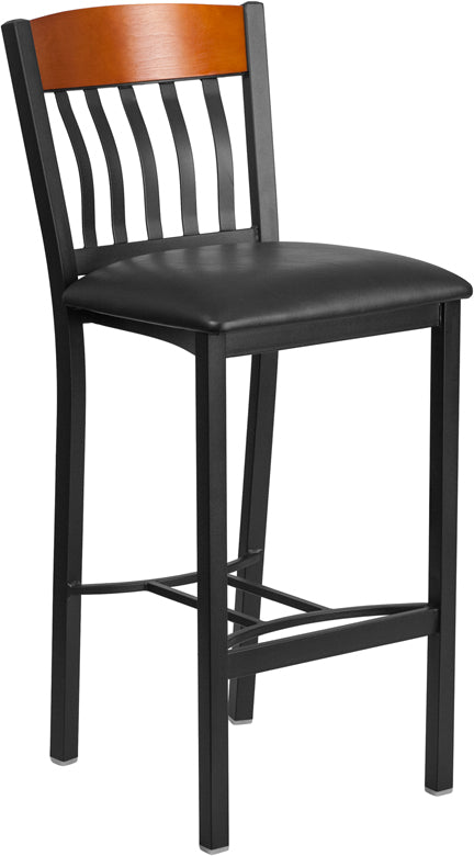 Bk/Chy Vert Stool-Black Seat XU-DG-60618B-CHY-BLKV-GG