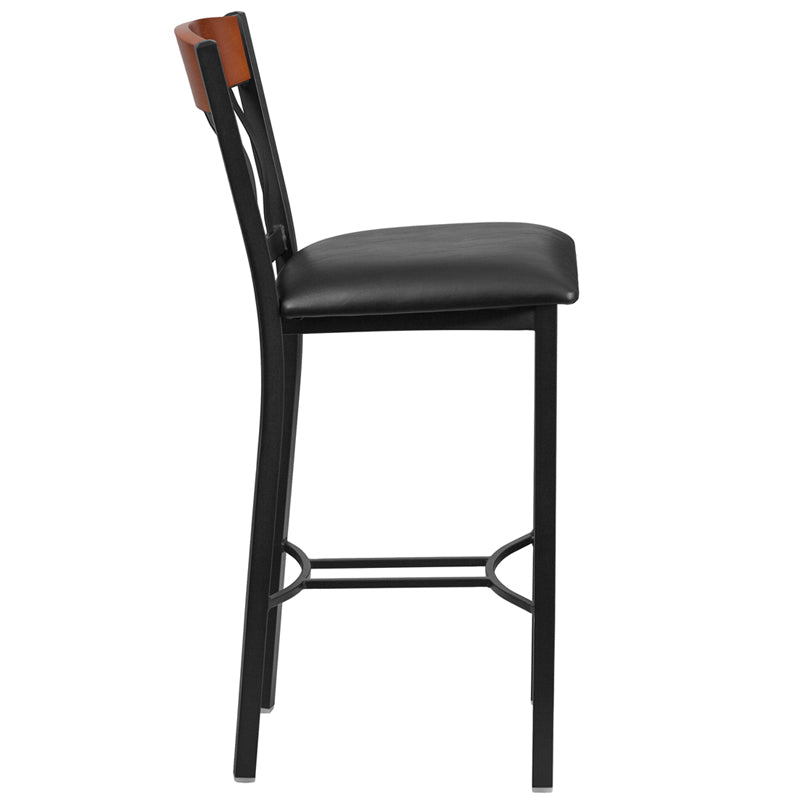 Bk/Chy Vert Stool-Black Seat XU-DG-60618B-CHY-BLKV-GG