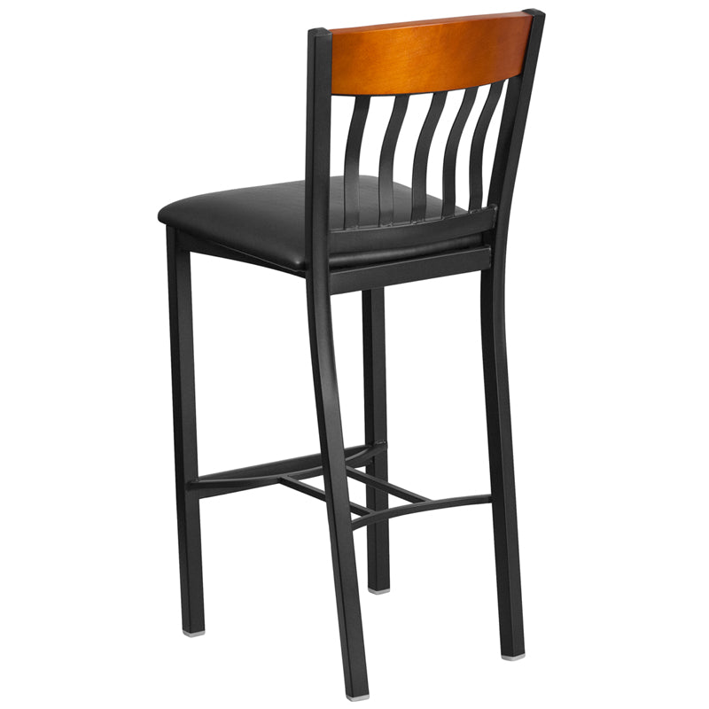 Bk/Chy Vert Stool-Black Seat XU-DG-60618B-CHY-BLKV-GG