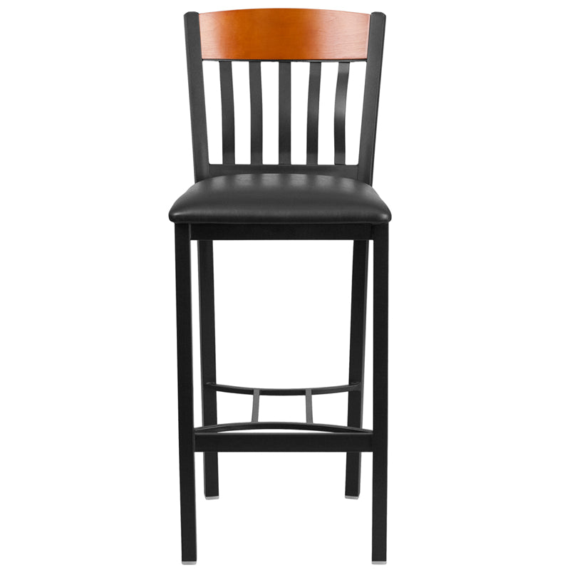 Bk/Chy Vert Stool-Black Seat XU-DG-60618B-CHY-BLKV-GG