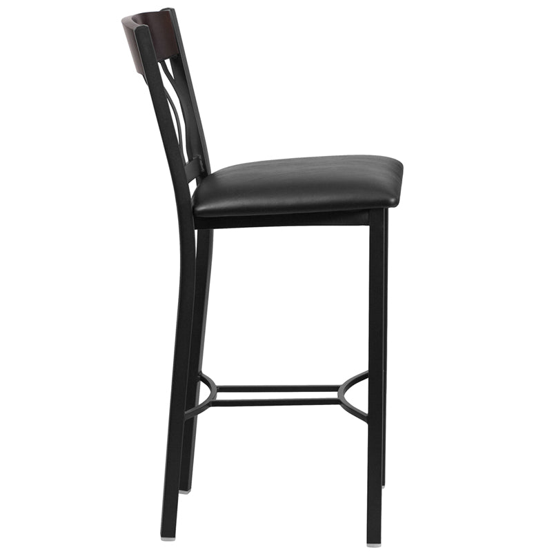 Bk/Nat Vert Stool-Black Seat XU-DG-60618B-WAL-BLKV-GG