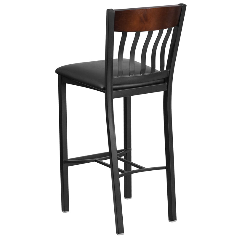 Bk/Nat Vert Stool-Black Seat XU-DG-60618B-WAL-BLKV-GG