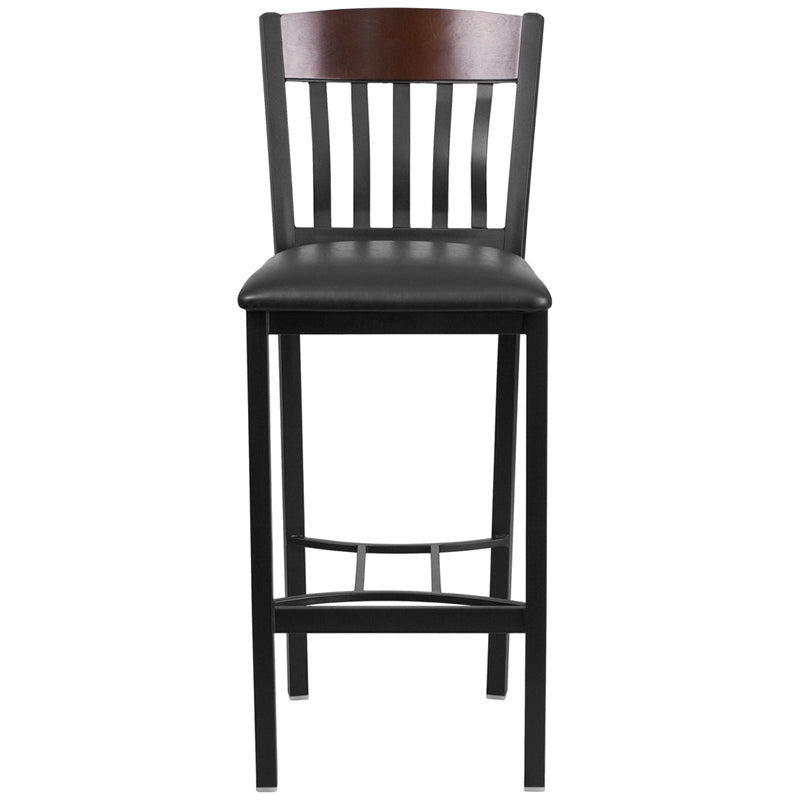 Bk/Nat Vert Stool-Black Seat XU-DG-60618B-WAL-BLKV-GG