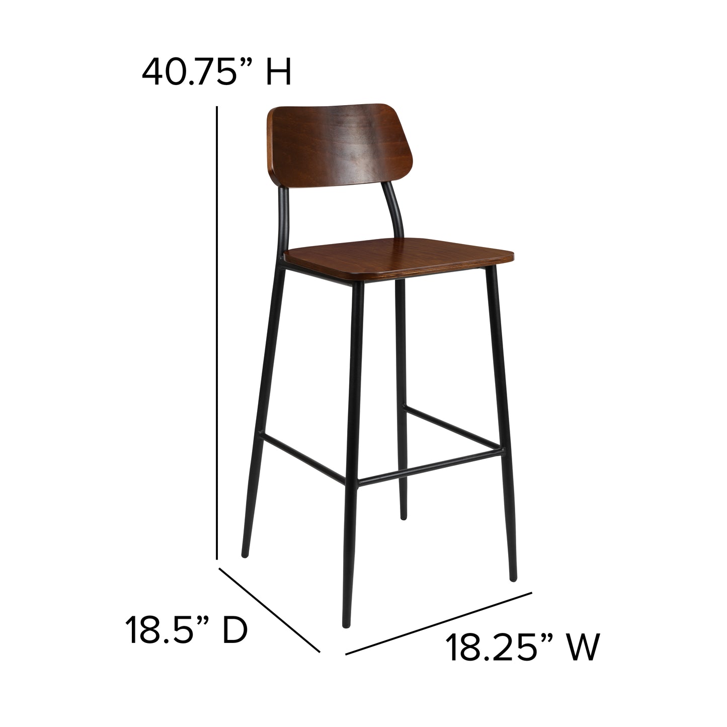 Industrial Rustic Barstool XU-DG-60725B-GG