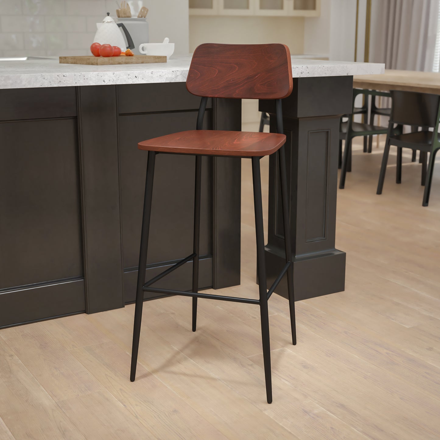 Industrial Rustic Barstool XU-DG-60725B-GG