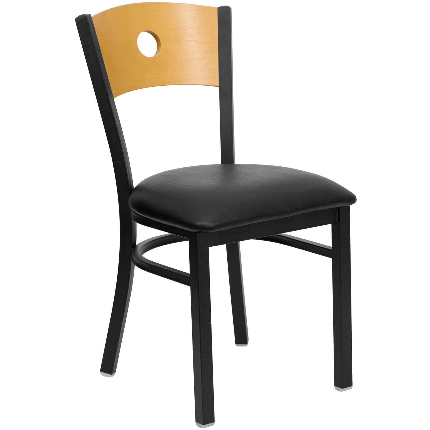 Bk/Nat Circle Chair-Black Seat XU-DG-6F2B-CIR-BLKV-GG