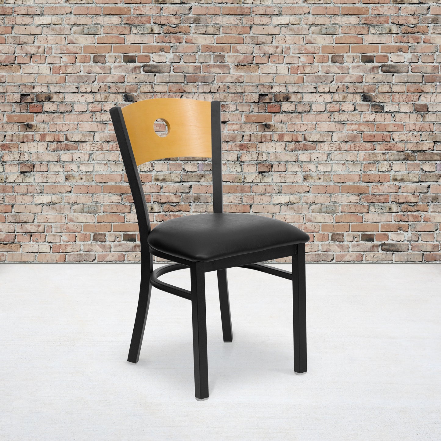 Bk/Nat Circle Chair-Black Seat XU-DG-6F2B-CIR-BLKV-GG