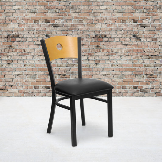 Bk/Nat Circle Chair-Black Seat XU-DG-6F2B-CIR-BLKV-GG