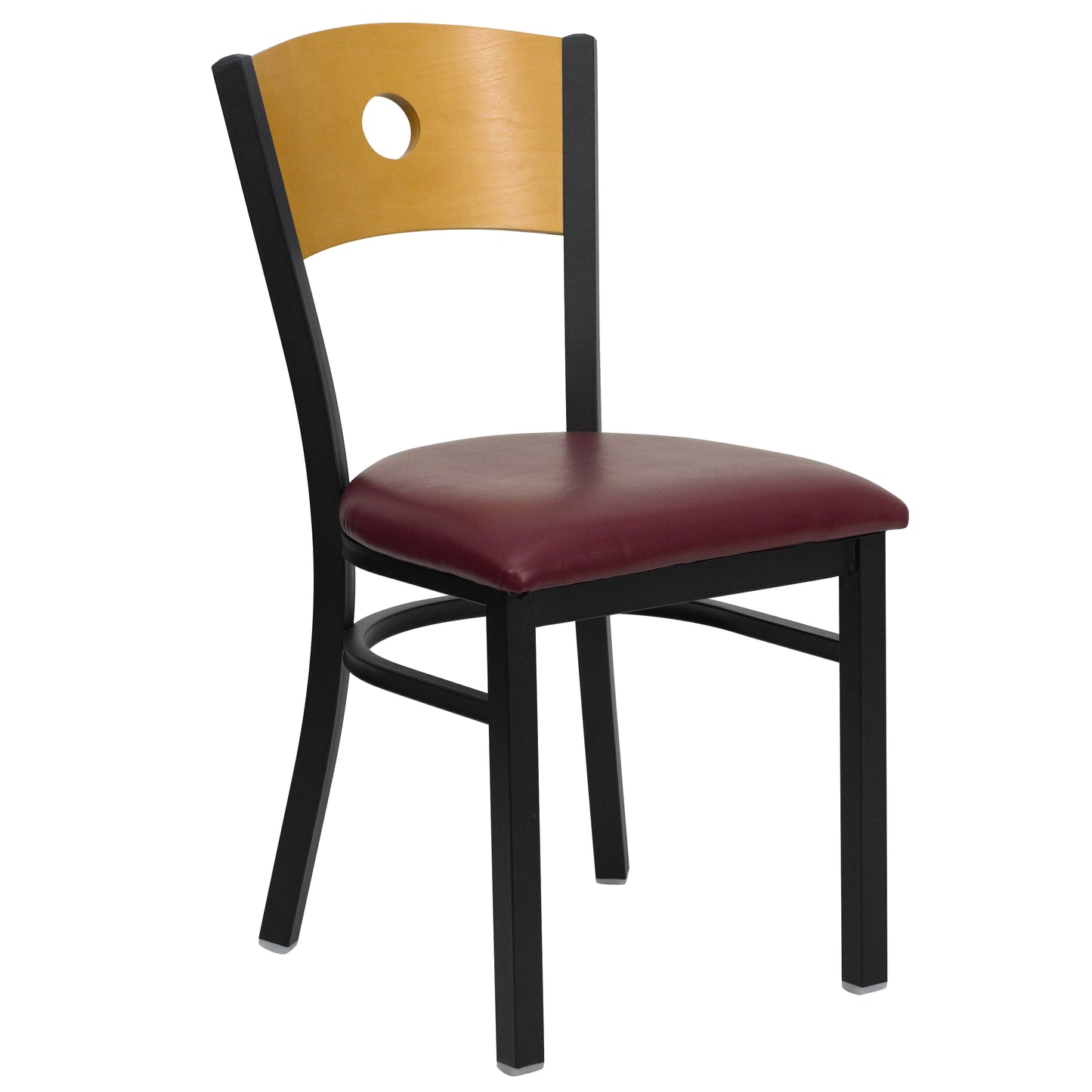 Bk/Nat Circle Chair-Burg Seat XU-DG-6F2B-CIR-BURV-GG