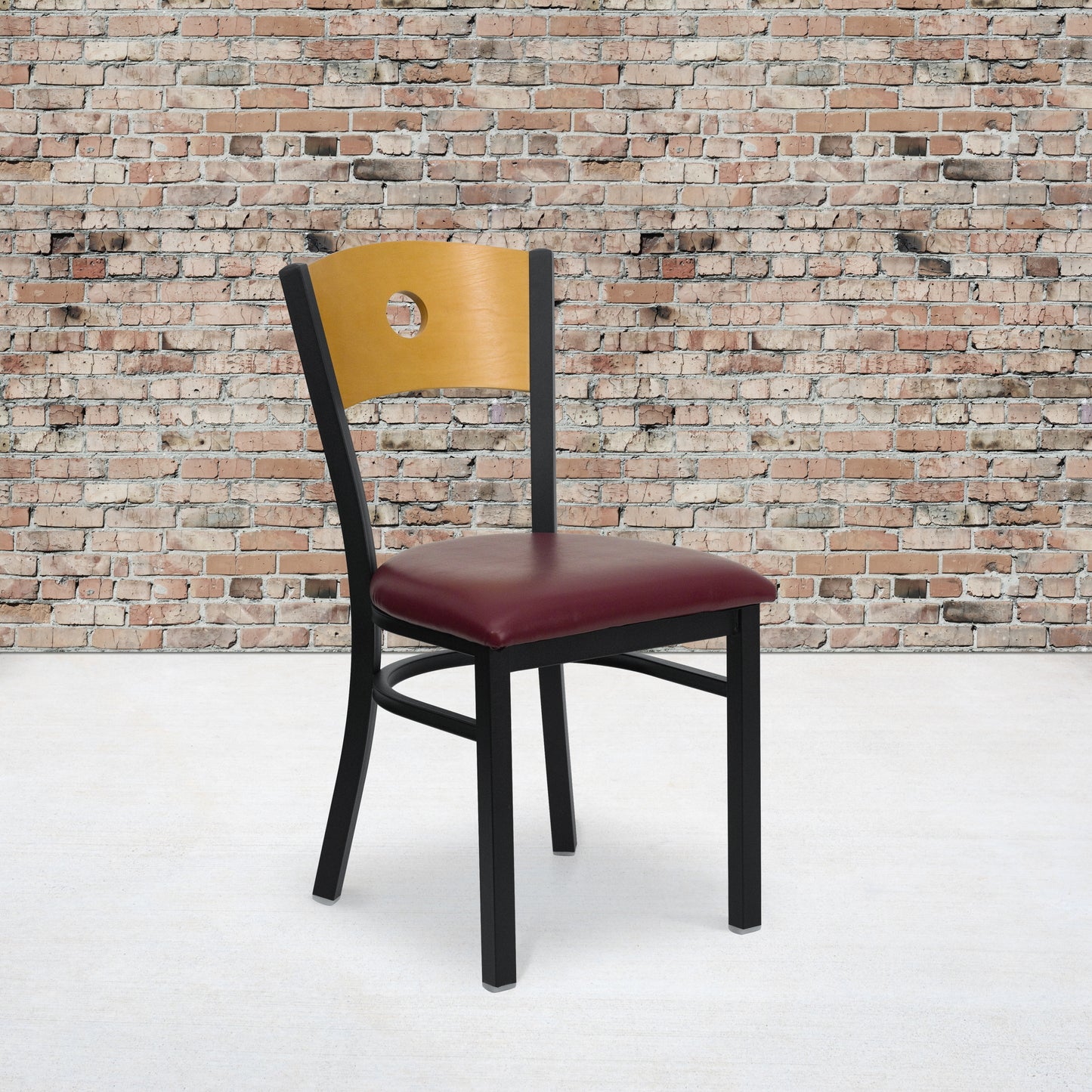 Bk/Nat Circle Chair-Burg Seat XU-DG-6F2B-CIR-BURV-GG